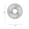 Zephyr II AC fan White includes remotes - dimensions