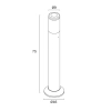 Kenra Bollard Black E27, IP65, Polycarbonate - dimensions