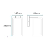Vancouver Black Exterior Wall Mount Light MLXVE27WBM - dimensions