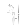 Cilindor 3watt Garden Spike - 3 Colours  - dimensions