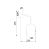 CLA Vinum 1 Light Wall Light - Smoke glass - Dimensions