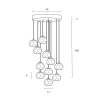 Telbix Lighting Zaha 10 Light Pendant Dimensions