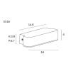 Ziron White Outdoor Bunker Lights - large - dimensions