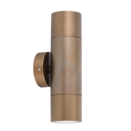 CLA PGUDBR1 - Aged Brass Up / Down Pillar Light - 2 x GU10 