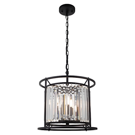 Cougar Lighting Amelia 3lt (360mm) Pendant light Black / Crystal 