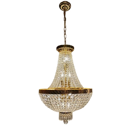 Ailia Imports Arthur Basket Crystal Chandelier Gold AC-1582-800-GLD