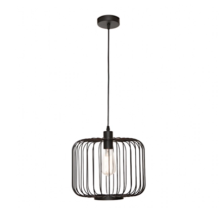 Bonn 1LT Black  Cage Pendant