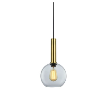 Ailia Imports Boston 200mm 1LT Clear/Brass Pendant