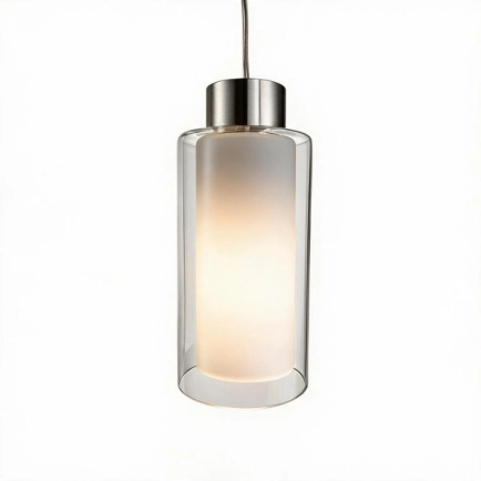 Belton 1Lt Pendant Clear /Opal Inner Nickel Metal - on