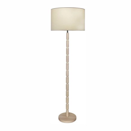 Cougar Lighting Emma Floor Lamp, White Linen Shade, Limed Oak Painted Timber