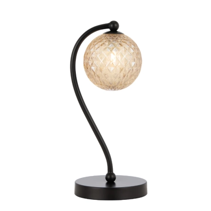 Telbix Lighting Felton Amber Black Tear Table Lamp
