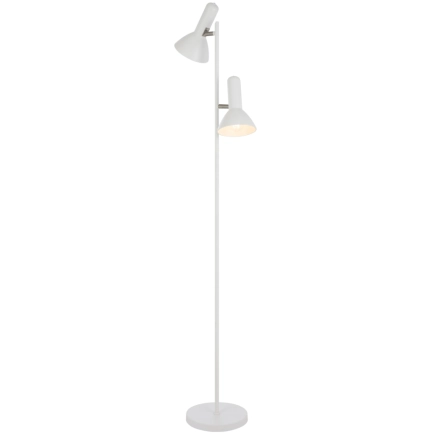 Hyvik 2 Light Floorlamp - White  2xES