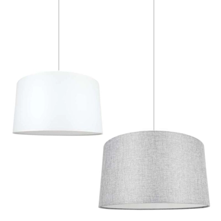 Josie White and Grey Fabric Pendant Lights - Group