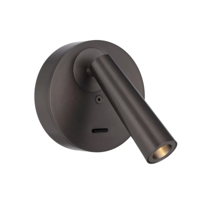 Lodan Gun Metal 1LT Wall Spotlight 3watt 3000K
