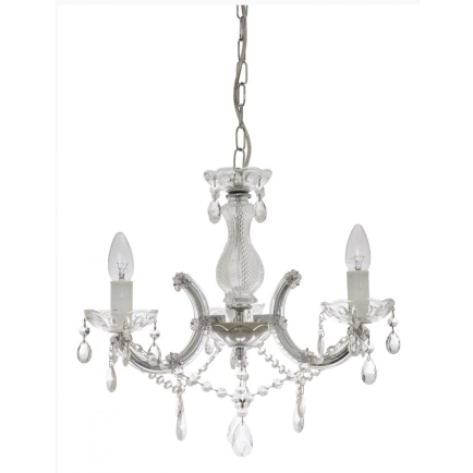 Fiorentino Imports Maria Theresa 3LT Crystal Chandelier Chrome