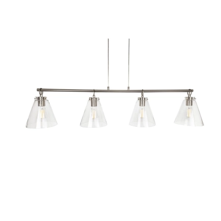 Ailia Imports - Quest 4 Light Pendant - Satin Chrome with Clear Glass