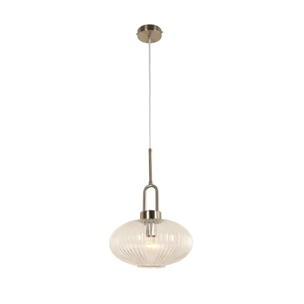 Cape 1 Light Nickel / Clear Ribbed Pendant 1001605