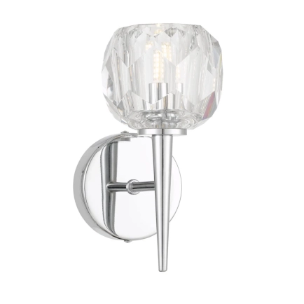 Zaha Chrome/Crystal Interior 1LT Wall Light ZAHA WB1-CHCR