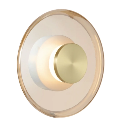 Amity Brass Matt/Amber Interior Wall Light AMITY WB25-BRSAM