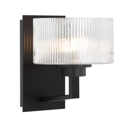 Moreno II 1LT Wall Light - Black/Clear MORENO2 WB-BK