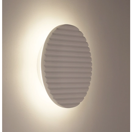 Dot.20 White Scalloped Plaster Wall Light OL53201/20SP