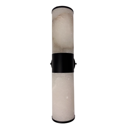 Bellano 2LT Wall Light BLK - Alabaster Stone AW-1237-BLK