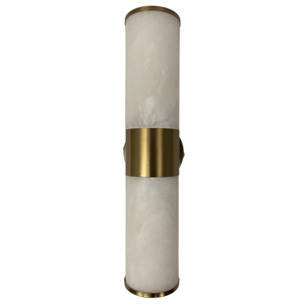 Bellano 2LT Wall Light BRS - Alabaster Stone AW-1237-BRS