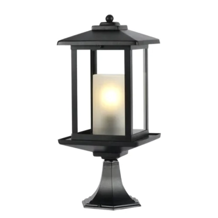 Barnet Exterior Pillar Mount - Black IP44 - E27