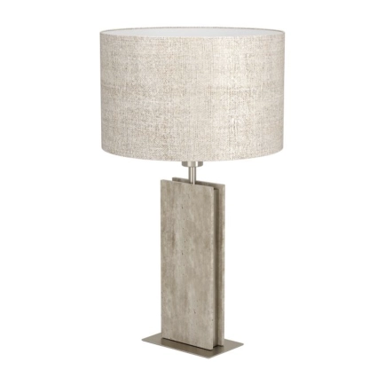 Belesar Table Lamp Satin Nickel & Natural - 390408N