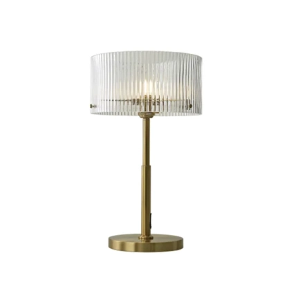 Medici 300mm Round Glass Table Lamp - Gold - E27