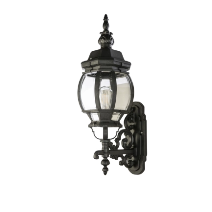 Baltimore-Black Wall Bracket Exterior Coach Light IP44