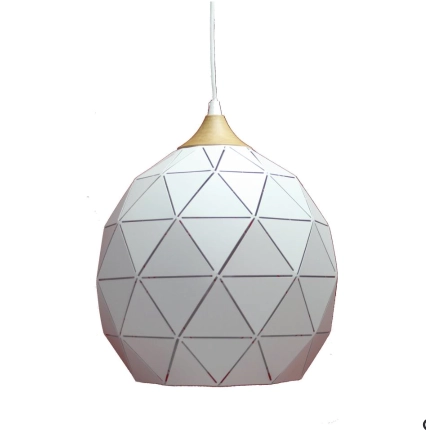 P1750MWH White Metal Etched Pendant Medium 