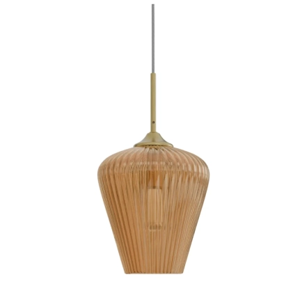 Ribbon 280mm 1LT Pendant Amber - Gold