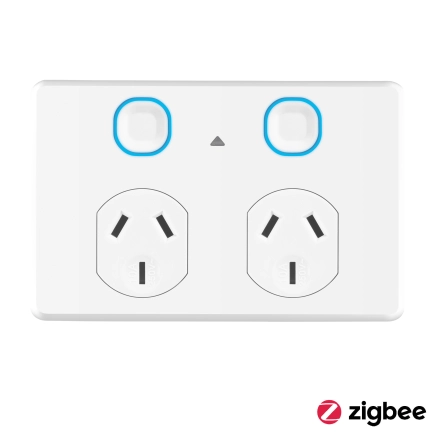 Mercator Lighting IKUU Zigbee Double GPO White SPP02G