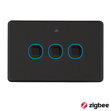 Mercator Lighting IKUU Zigbee Triple ON/OFF Switch Black SSWG02GMBK