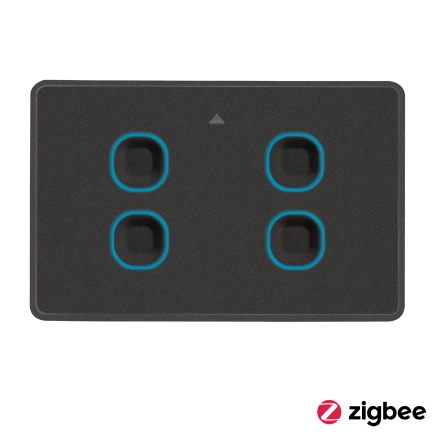 Mercator Lighting IKUU Zigbee Quad ON/OFF Switch Black SSW04GMBK
