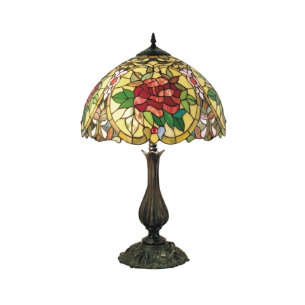 G&G Brothers TL12210A/KG Red Camellia Table Lamp
