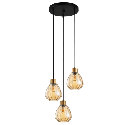 CLA Tulip1 3lt Cord Drop - Amber Glass