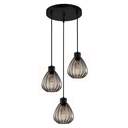 CLA Tulip2 3LT Cord drop - Smoke Glass