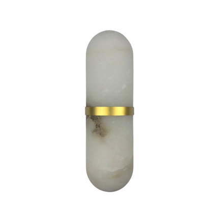 Valle Brass/ Alabaster Stone Wall Light