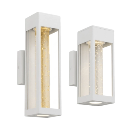 Hollis White Exterior Wall Light - 2 Sizes