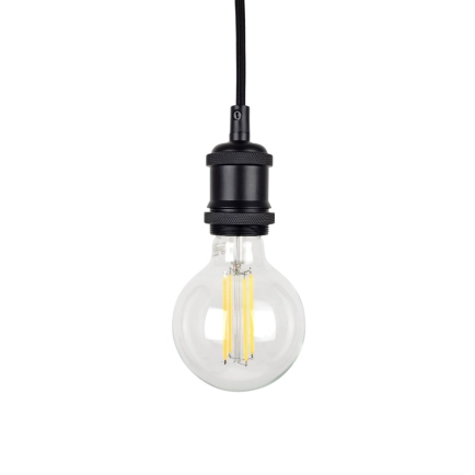 Ailia Imports Matte Black Vintage Cord Set with Globe
