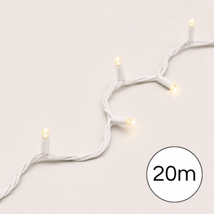 Lumenesk Fairy (20m) Warm LED/White wire - laid out