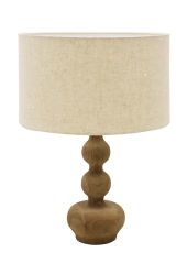 Effie Brown Wood/Linen Shade 404380 Table Lamp