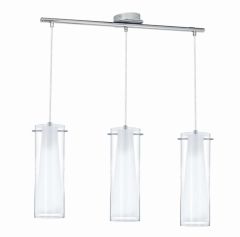 **Pinto 3 Light Opal / Clear Glass Pendant 89833