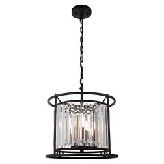 Cougar Lighting Amelia 3lt (360mm) Pendant light Black / Crystal