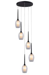 Ailia Imports Attica 5 Light Cord Drop Pendant