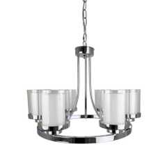 Ailia Imports Bedford 6 Light Chrome Pendant Light - front