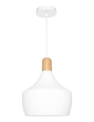 **BEVO 1Lt Pendant White/Timber ES