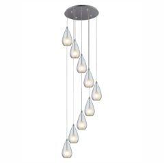 AP-1121-CLR - Briana 9 Light Cord drop - Clear Glass